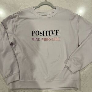 Positive Mind Vibes Life White Sweater